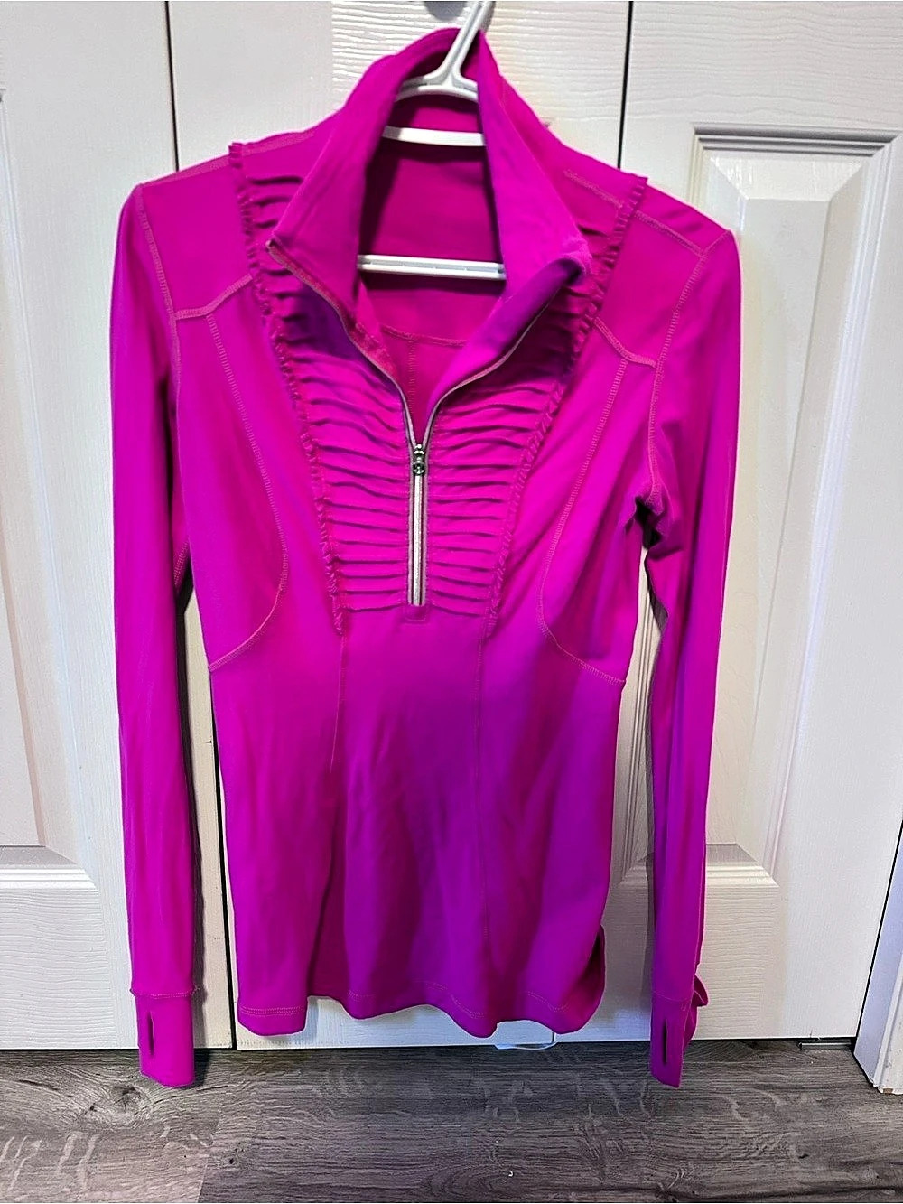 Y2K lululemon Ruffle your Feathers Hybrid Pullover Pink Long Sleeve Half-Zip